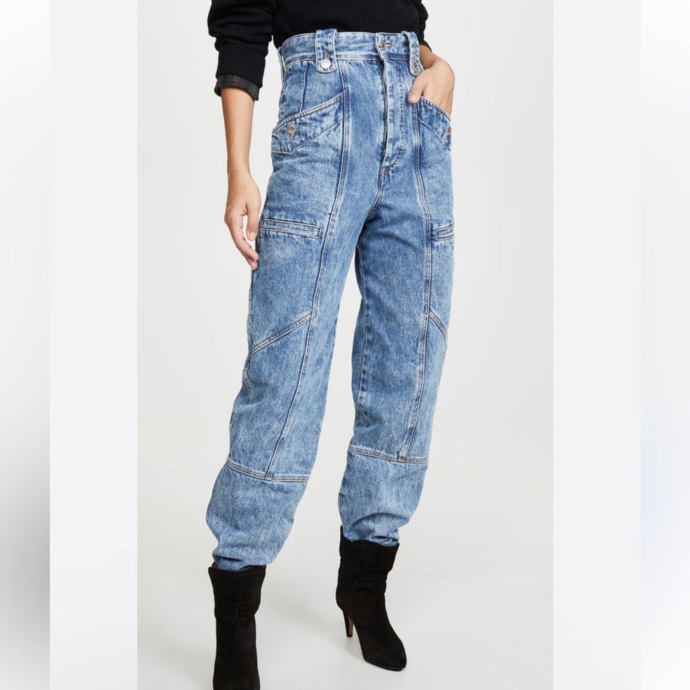 Isabel Marant Blue High-Waist Panel Jeans